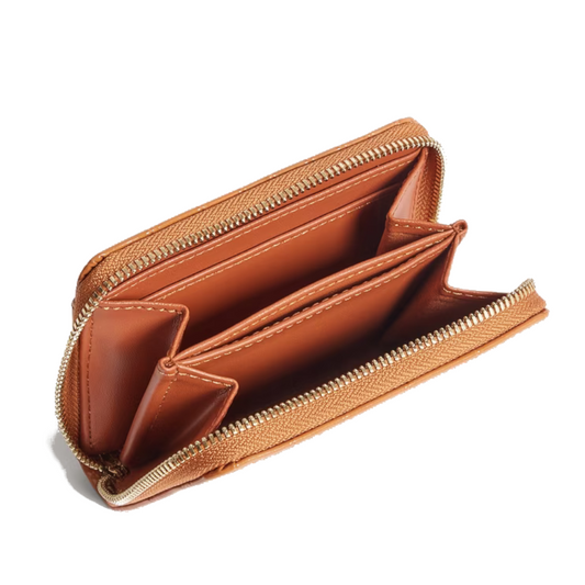 【TED BAKER | テッドベーカー】クロコ型押しジップミニ財布《タン》