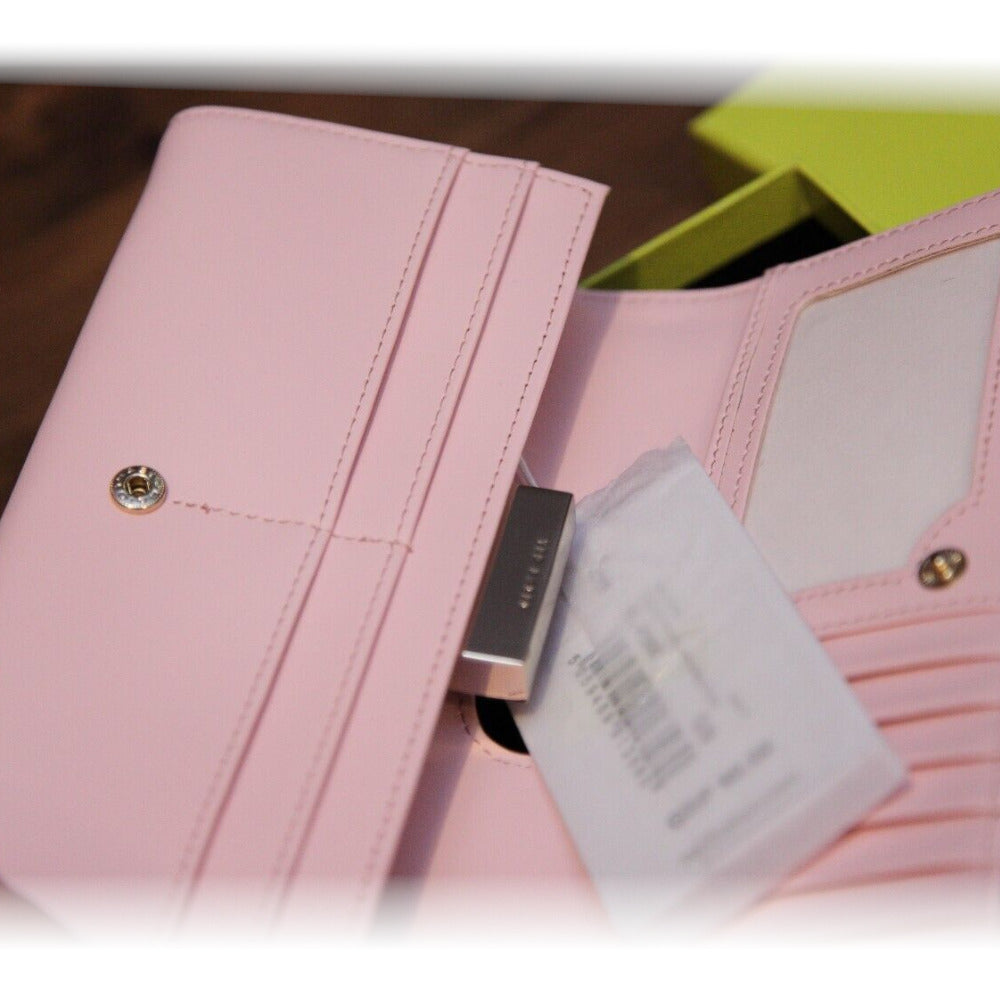 【TED BAKER/テッドベーカー】希少!FERIA レザースナップ式 がま口長財布《ピンク系》