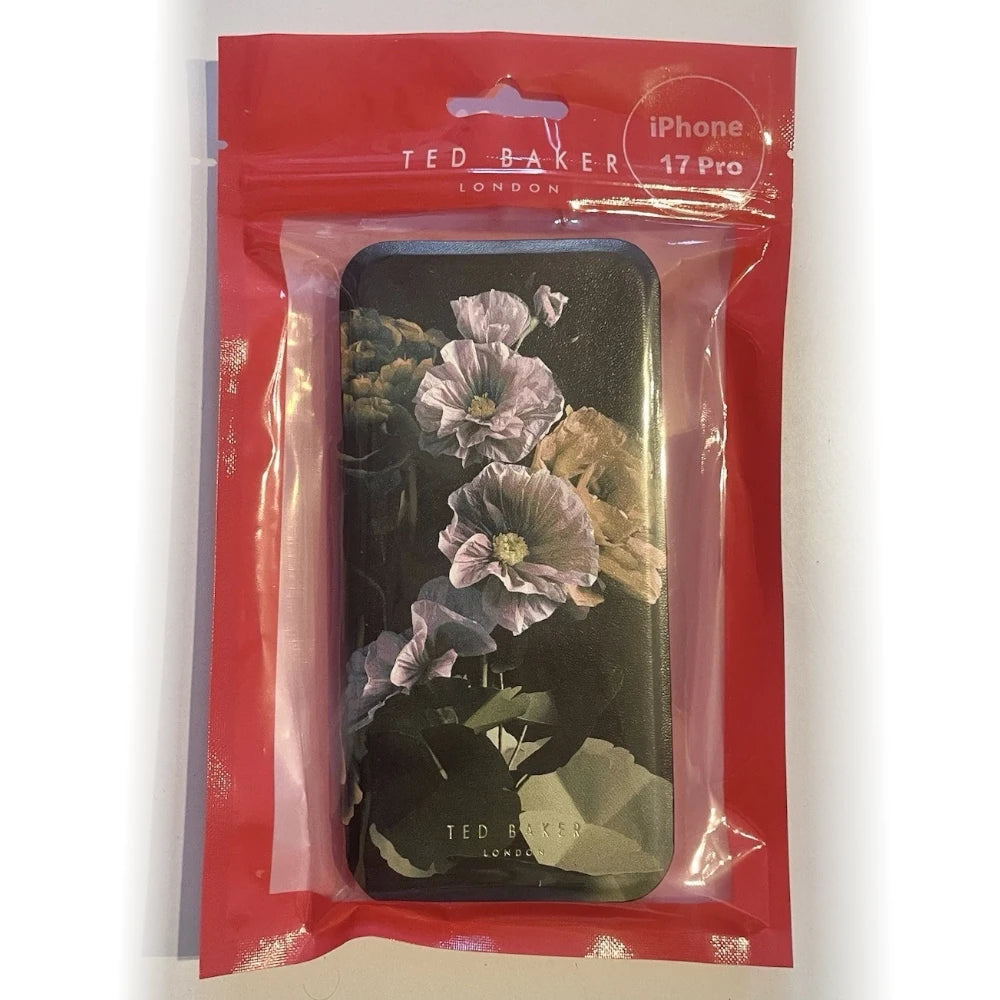 【TED BAKER | テッドベーカー】希少!ペーパーフラワー ミラー付 手帳型 iPhone 17 Pro ケース