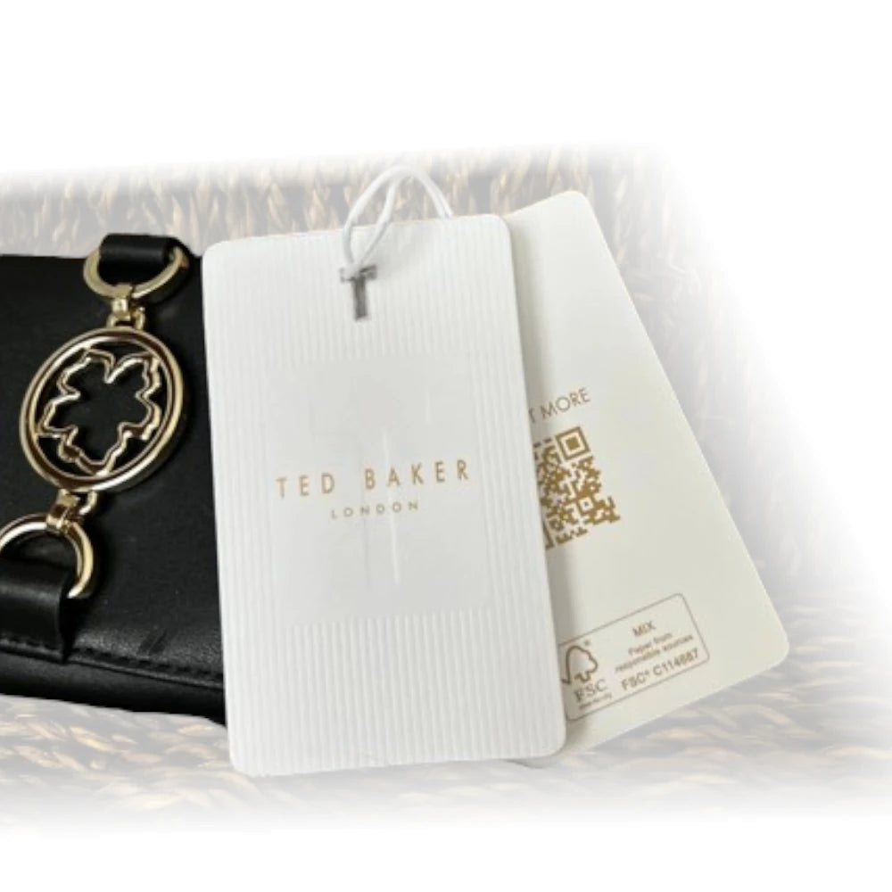 【TED BAKER | テッドベーカー】Kensen マグノリアチャーム付き ミニ財布《ブラック》
