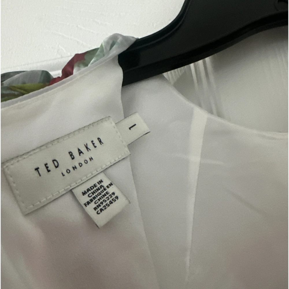 【TED BAKER | テッドベーカー】素敵!Mekayla お花柄 ミディ ワンピース《花柄ホワイト》【サイズ2 日本サイズ11】