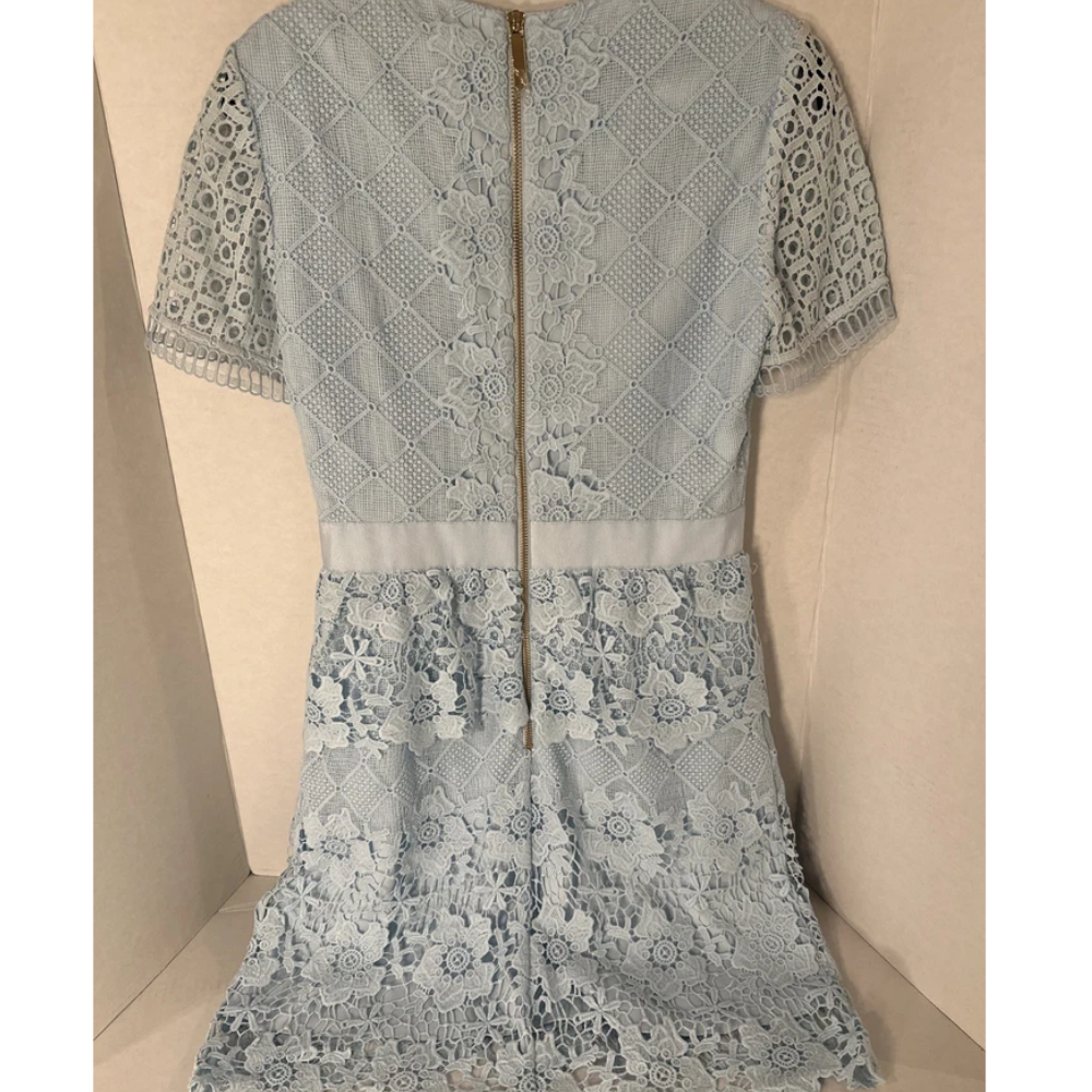 【TED BAKER | テッドベーカー】希少！DIXA レイヤードレースワンピース《ベビーブルー》【サイズ0 日本サイズ7】