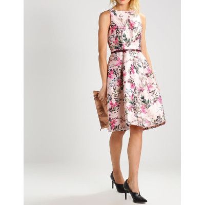 【TED BAKER | テッドベーカー】希少！CLARBEL ジャガードワンピース サイズ1・9号《花柄 ミッドピンク》ベルト付き！