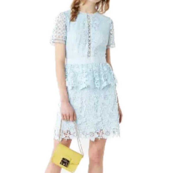 【TED BAKER | テッドベーカー】希少！DIXA レイヤードレースワンピース《ベビーブルー》【サイズ0 日本サイズ7】