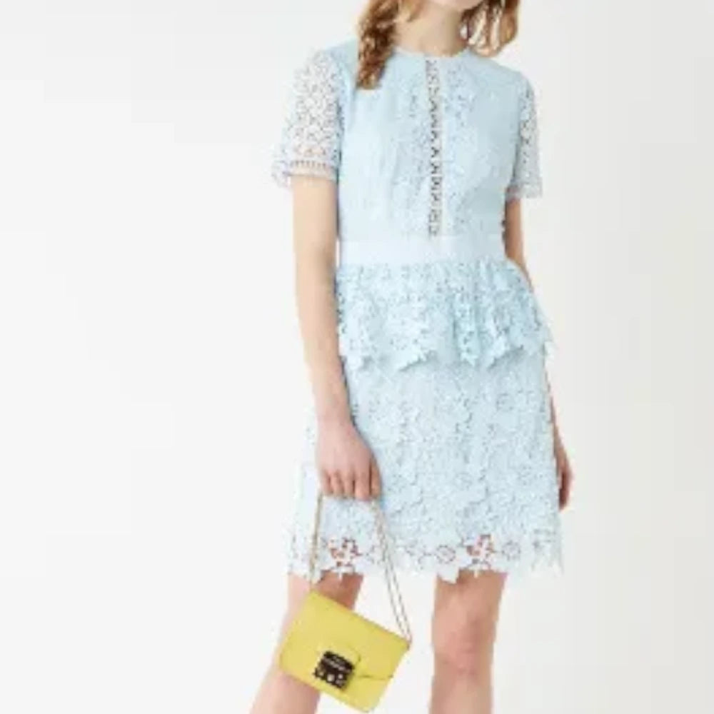 【TED BAKER | テッドベーカー】希少！DIXA レイヤードレースワンピース《ベビーブルー》【サイズ0 日本サイズ7】