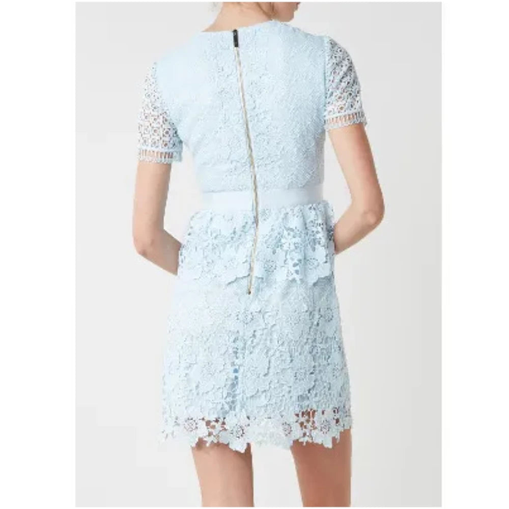 【TED BAKER | テッドベーカー】希少！DIXA レイヤードレースワンピース《ベビーブルー》【サイズ0 日本サイズ7】