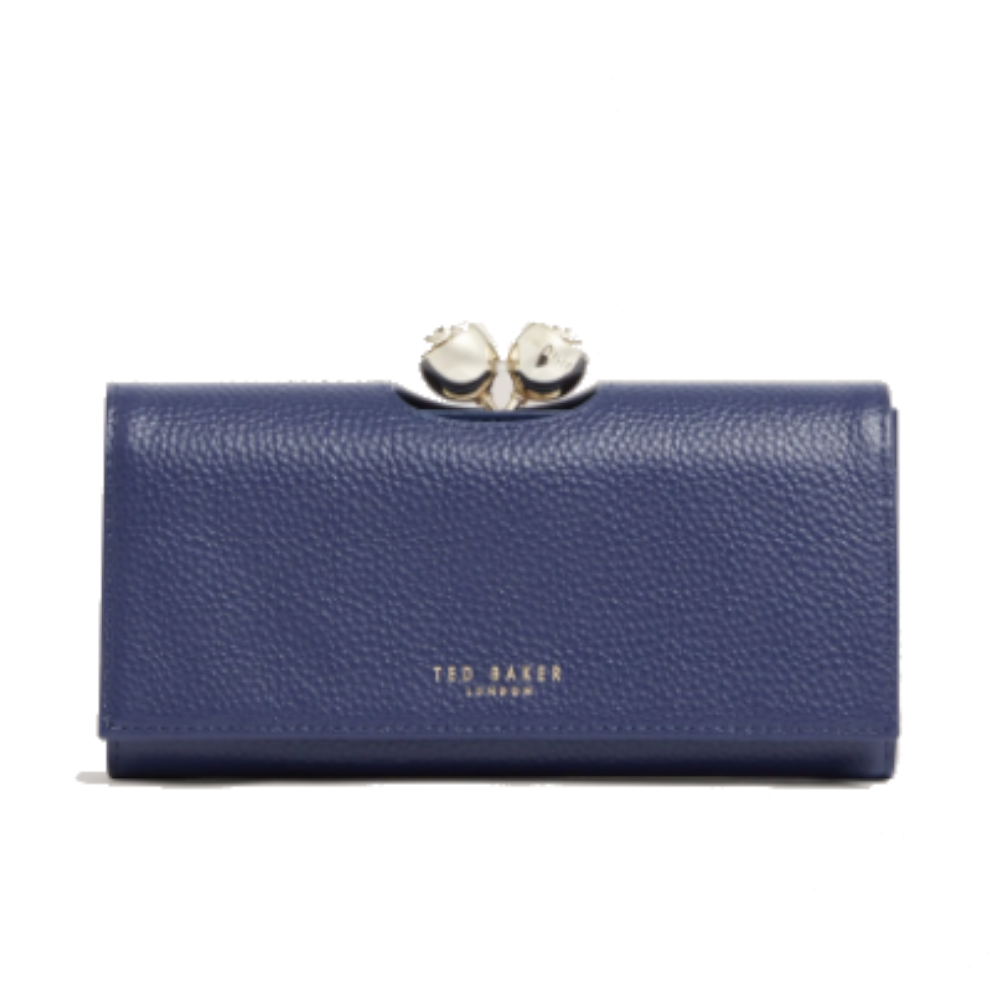 【TED BAKER/テッドベーカー】素敵！ROOSALI お花がま口 長財布 《ダークブルー》