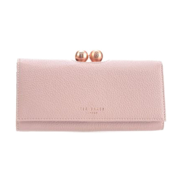 【TED BAKER/テッドベーカー】 JOSIEY レザーがま口長財布 《ペールピンク》