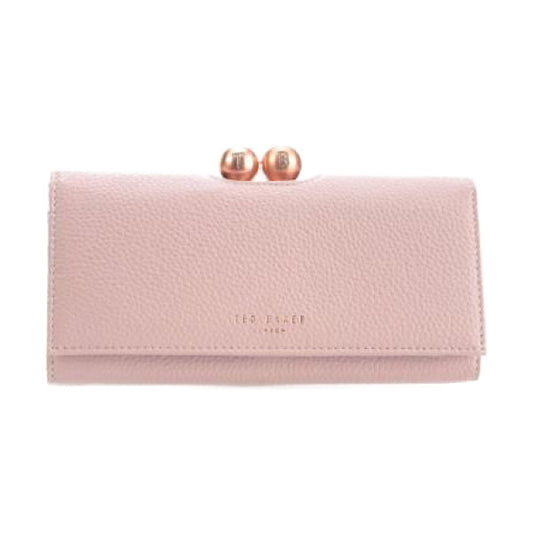 【TED BAKER/テッドベーカー】 JOSIEY レザーがま口長財布 《ペールピンク》