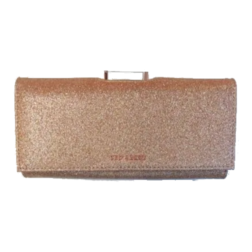 【TED BAKER/テッドベーカー】GLAREH グリッターレザー スナップ式 長財布《ゴールド》