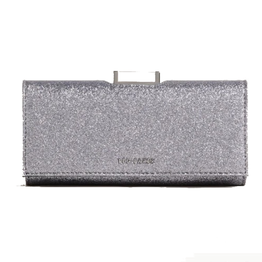 【TED BAKER/テッドベーカー】GLAREH グリッターレザー スナップ式 長財布《シルバー》