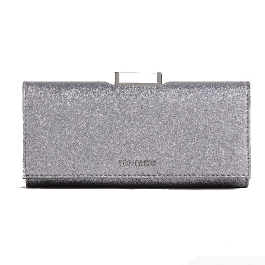 【TED BAKER/テッドベーカー】GLAREH グリッターレザー スナップ式 長財布《シルバー》