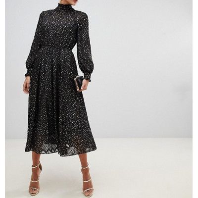 【TED BAKER | テッドベーカー】ELSIIE ジョーゼットミディワンピース 《スター×ブラック》