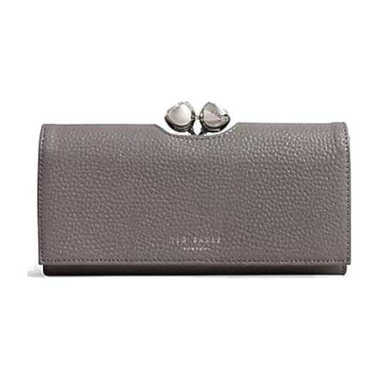 【TED BAKER/テッドベーカー】 ROSYELA レザー がま口長財布《グレー》