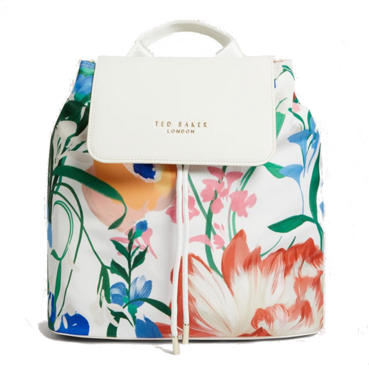 【TED BAKER | テッドベーカー】Magnolia Floral  ナイロン バックパック《ホワイト系》