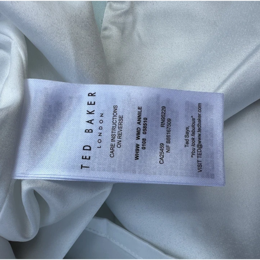 【TED BAKER | テッドベーカー】希少！Anille ボディコン ミディワンピース《ホワイト×水色》【サイズ0 日本サイズ7】 (コピー)