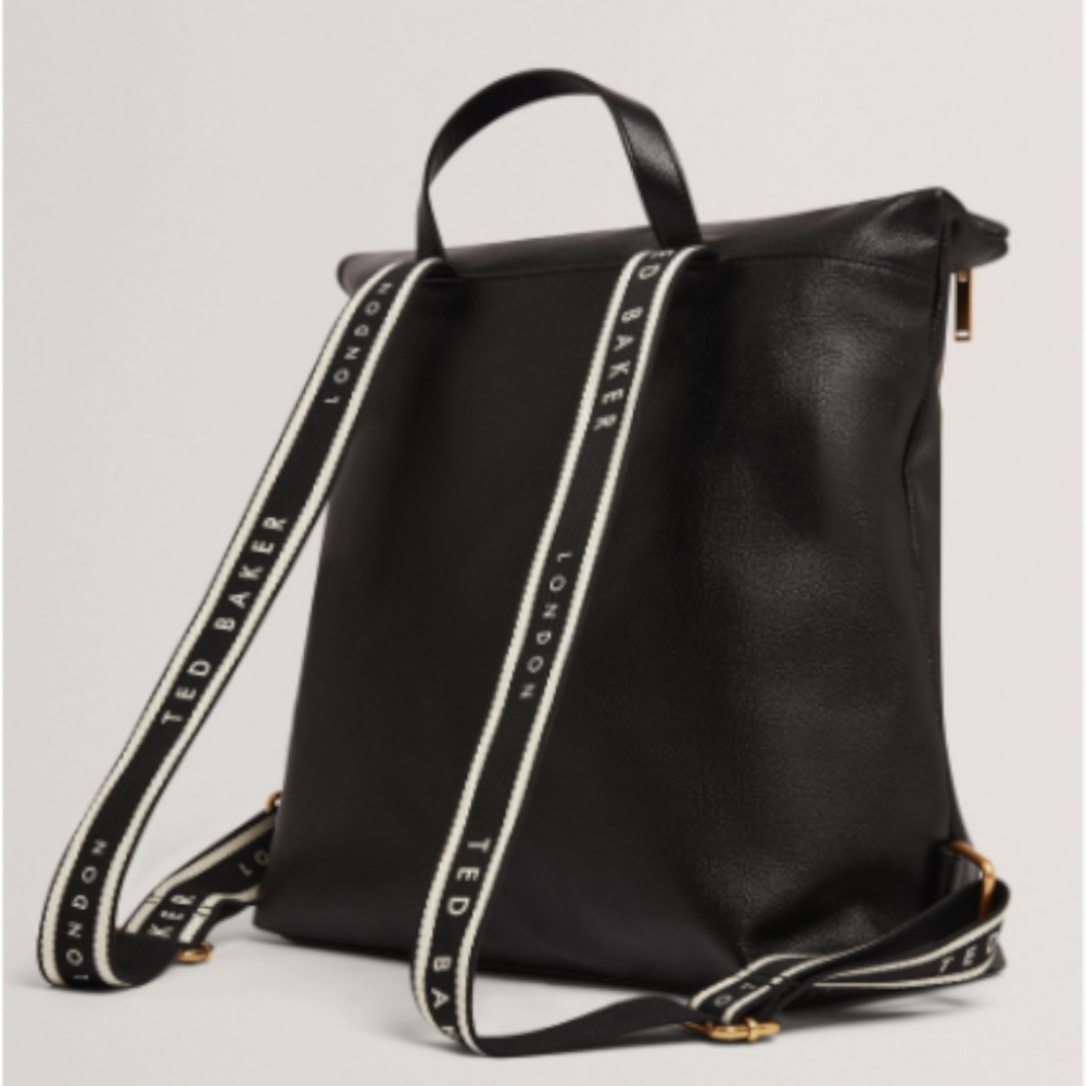 【TED BAKER | テッドベーカー】 希少！Luccea ウェビングレザーバックパック《ブラック》