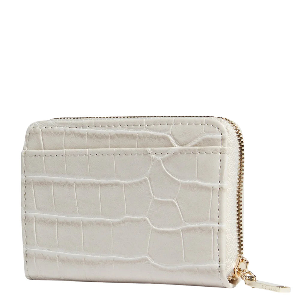 【TED BAKER | テッドベーカー】クロコ型押し ジップミニ財布《アイボリー》