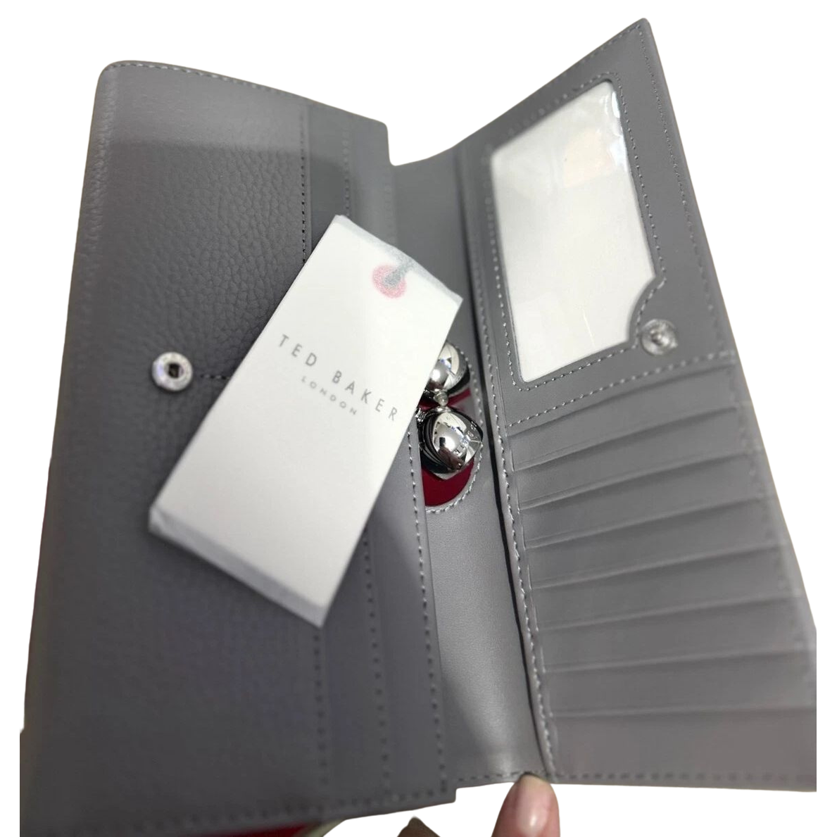 【TED BAKER/テッドベーカー】 ROSYELA レザー がま口長財布《グレー》