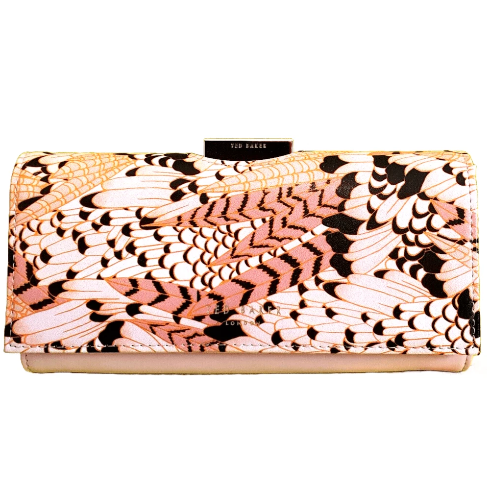 【TED BAKER/テッドベーカー】希少！FERIA レザースナップ式 がま口長財布《ピンク系》