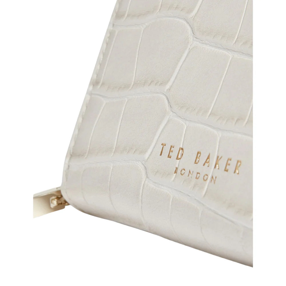 【TED BAKER | テッドベーカー】クロコ型押し ジップミニ財布《アイボリー》
