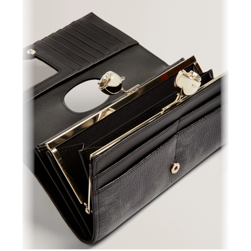【TED BAKER/テッドベーカー】素敵！Liieeah レザーがま口 長財布 《ブラック》