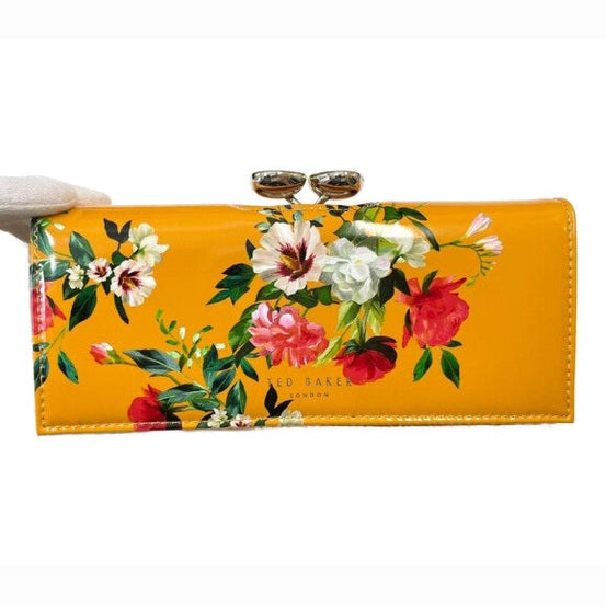 【TED BAKER/テッドベーカー】MYLAE レザー がま口長財布《ミッドイエロー》