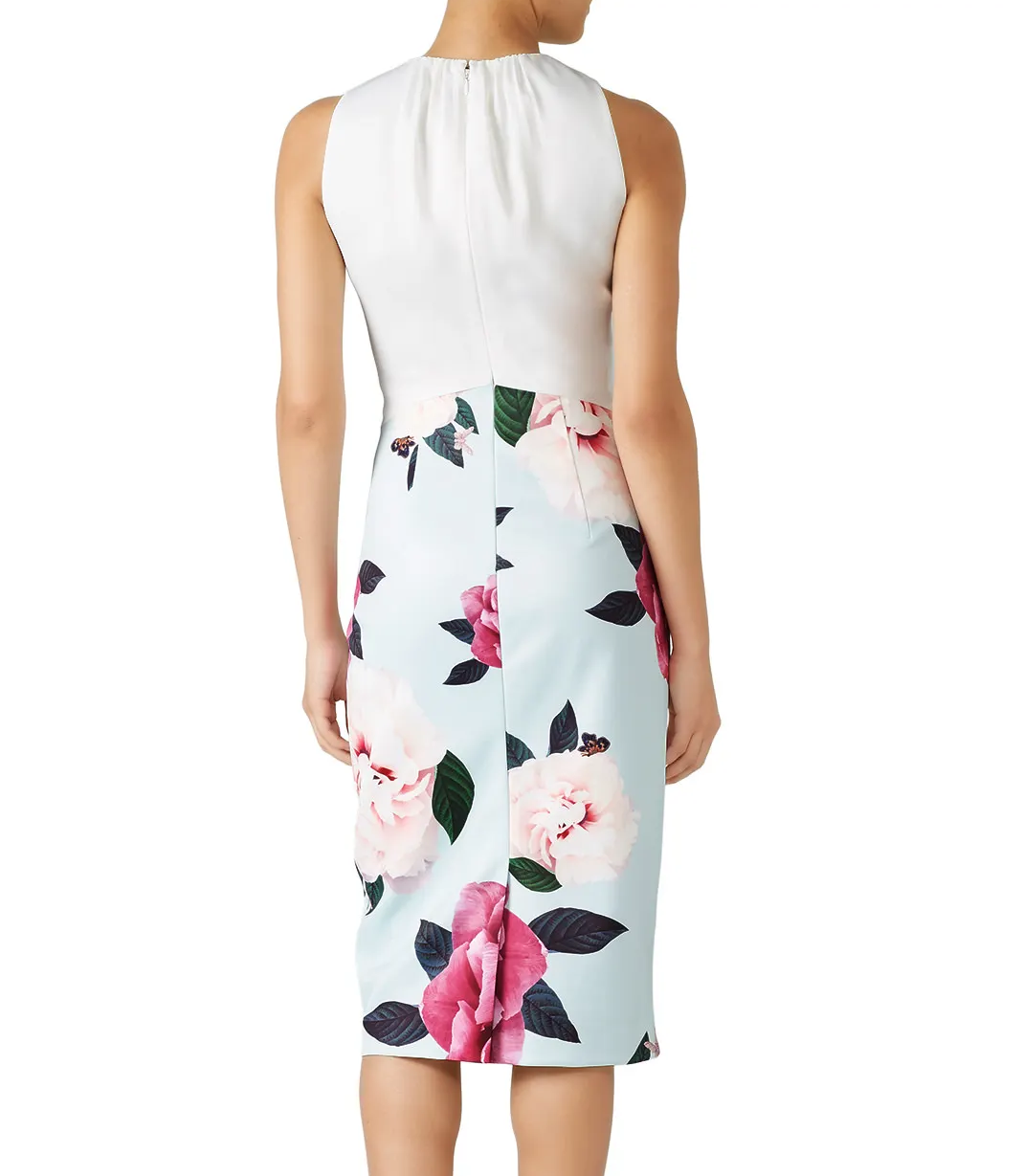 【TED BAKER | テッドベーカー】希少！Anille ボディコン ミディワンピース《ホワイト×水色》【サイズ0 日本サイズ7】 (コピー)