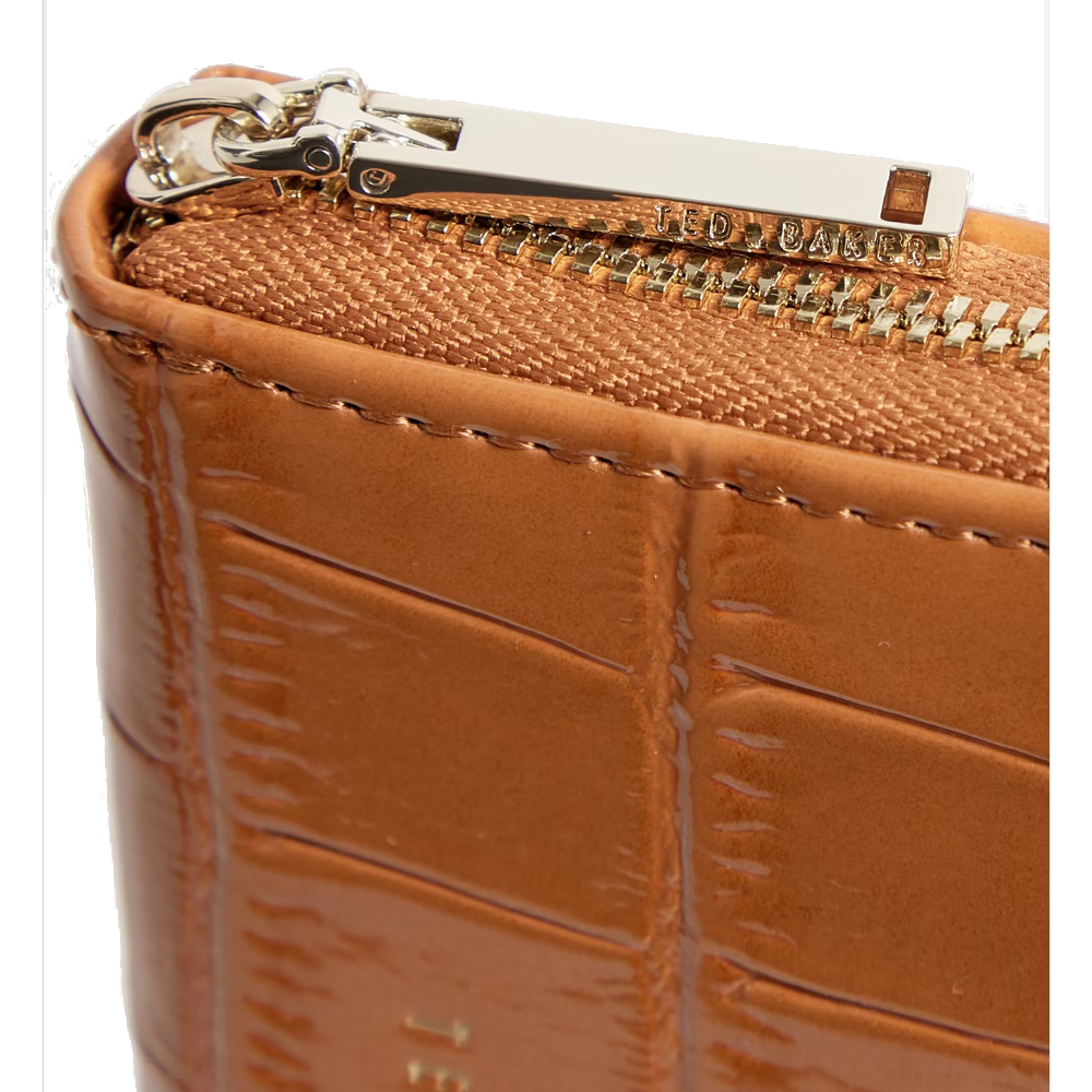 【TED BAKER | テッドベーカー】クロコ型押しジップミニ財布《タン》