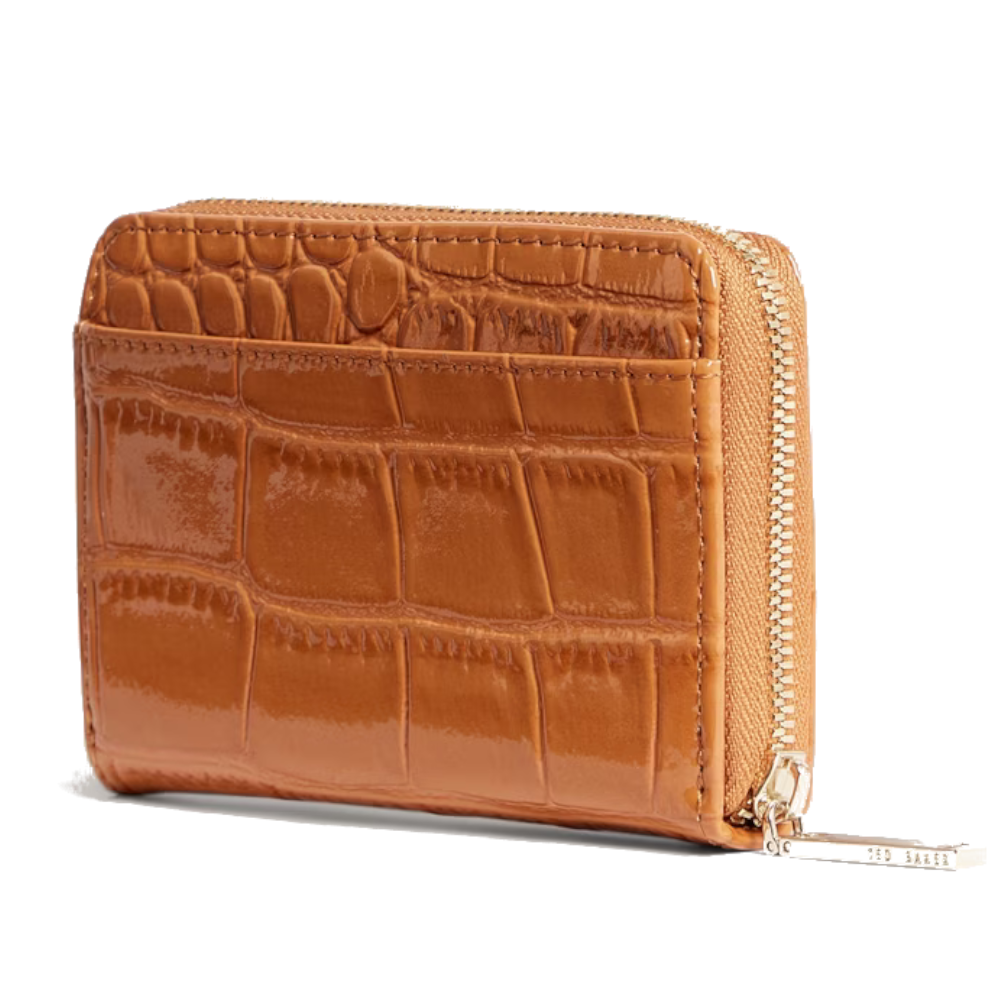 【TED BAKER | テッドベーカー】クロコ型押しジップミニ財布《タン》
