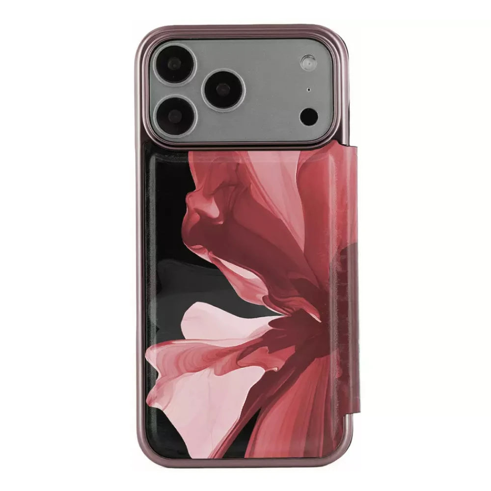 【TED BAKER | テッドベーカー】希少！アマンド ブラック ミラー付 手帳型 iPhone 17 Pro ケース