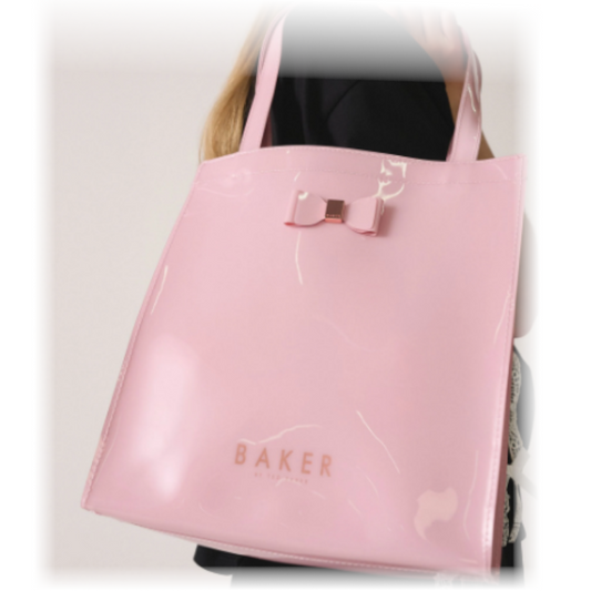 【Baker by Ted Baker】大人もOK！リボンビニールトートバッグ《ピンク》
