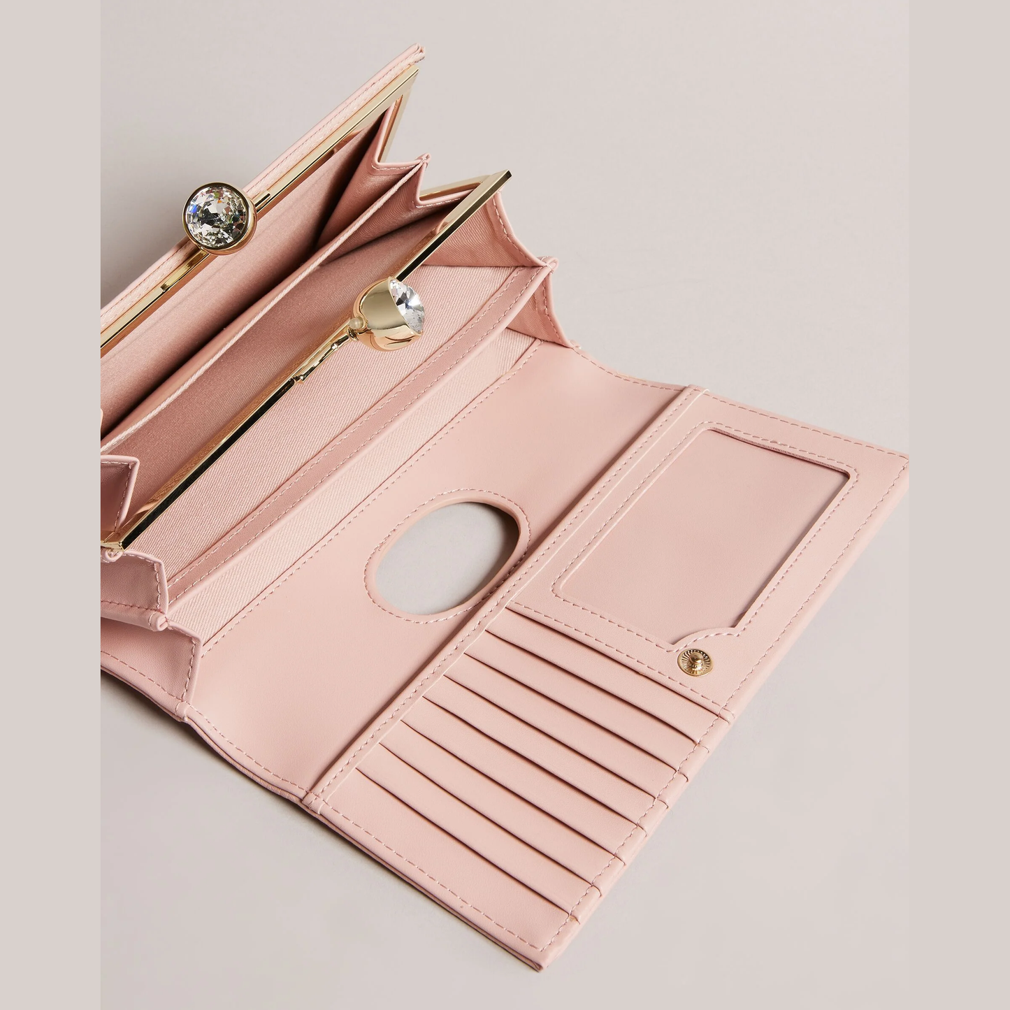 【TED BAKER/テッドベーカー】ROSYELA レザー がま口長財布《ピンク》