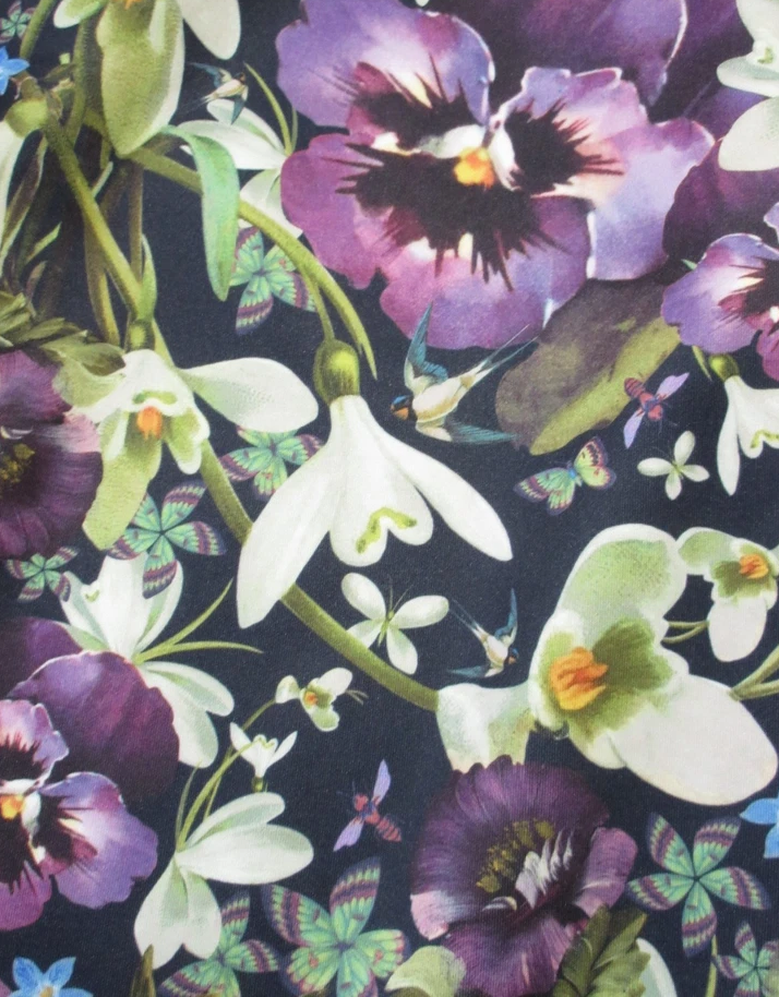 【TED BAKER | テッドベーカー】TIHA ボディコンワンピース 《花柄 ダークブルー》