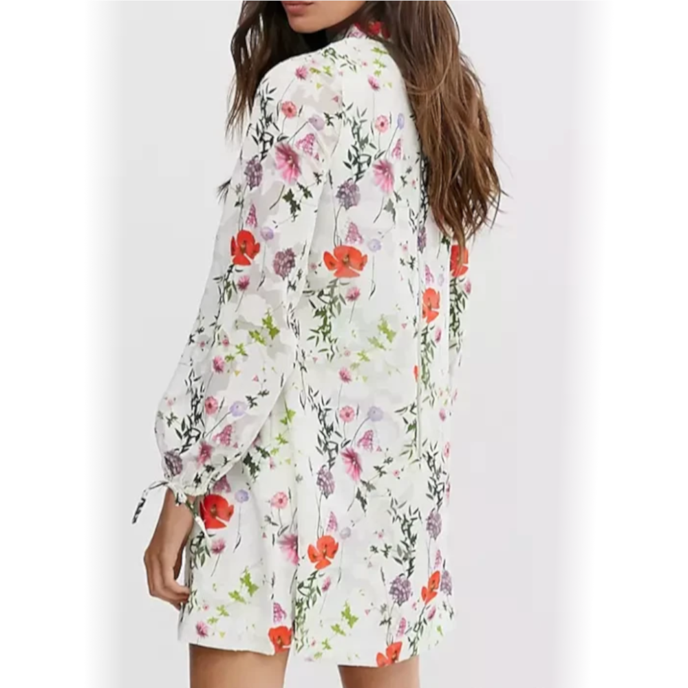 【TED BAKER | テッドベーカー】 IMANE チュニックワンピース 《花柄 ホワイト》
