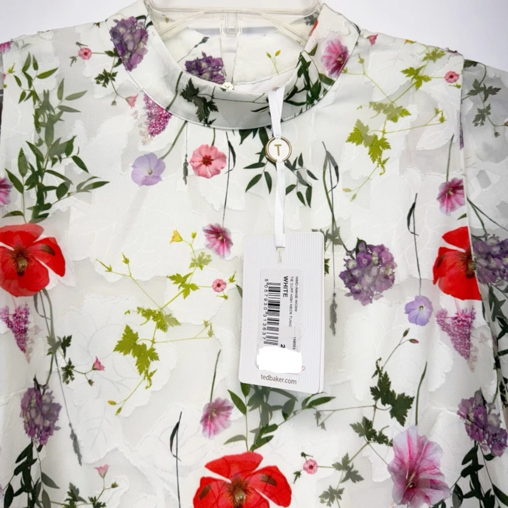 【TED BAKER | テッドベーカー】 IMANE チュニックワンピース 《花柄 ホワイト》