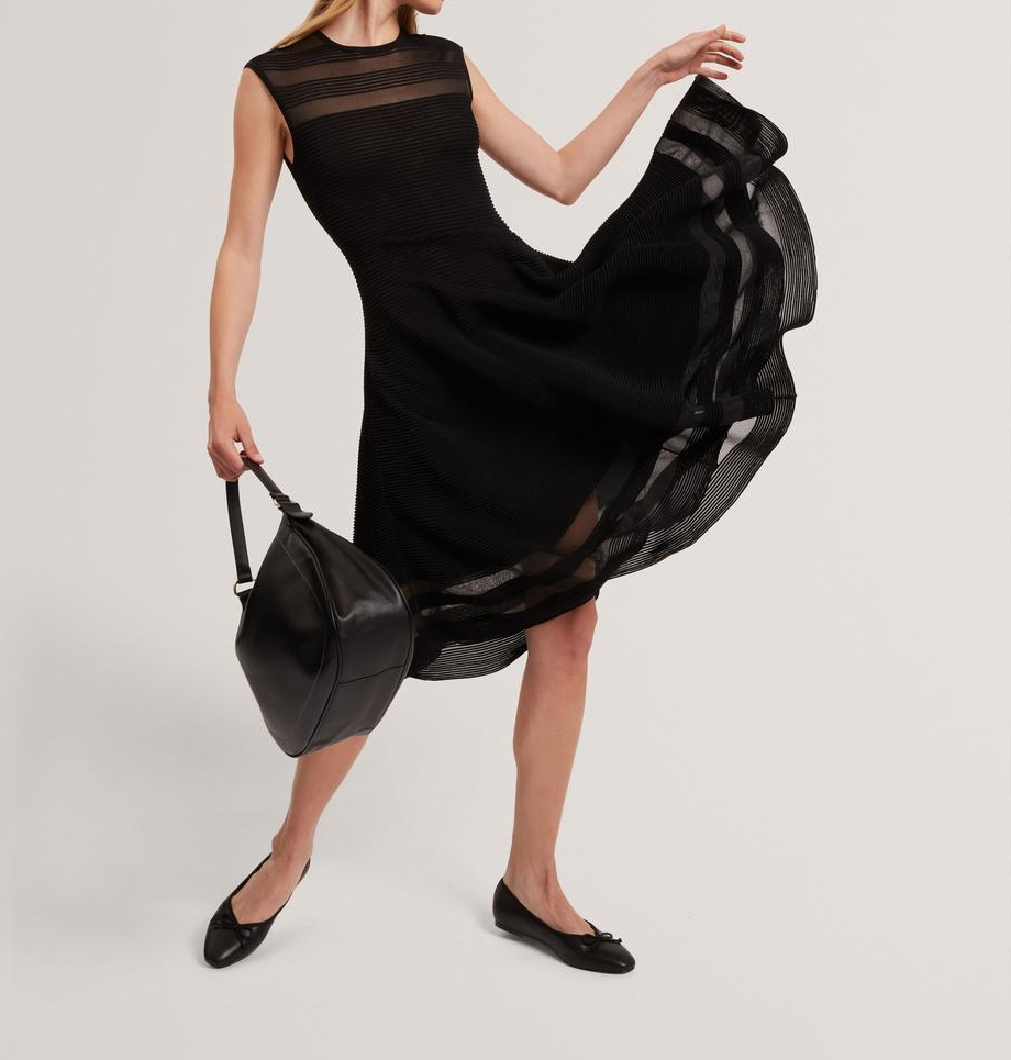 【TED BAKER | テッドベーカー】SUUSAAN リブ編みディテール ワンピース《ブラック》