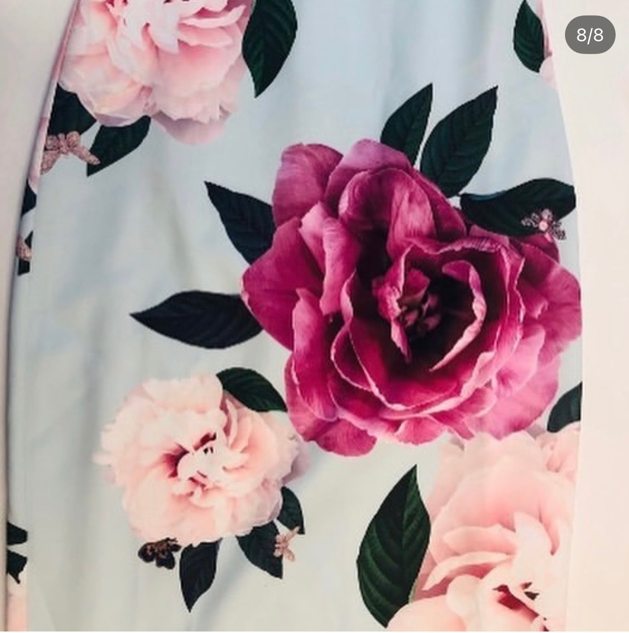 【TED BAKER | テッドベーカー】希少！Anille ボディコン ミディワンピース《ホワイト×水色》【サイズ0 日本サイズ7】 (コピー)