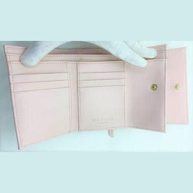 【TED BAKER/テッドベーカー】Alyesha レザー がま口 ミニ折り財布《ピンク》