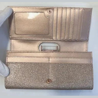【TED BAKER/テッドベーカー】GLAREH グリッターレザー スナップ式 長財布《ゴールド》