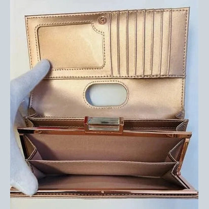 【TED BAKER/テッドベーカー】GLAREH グリッターレザー スナップ式 長財布《ゴールド》