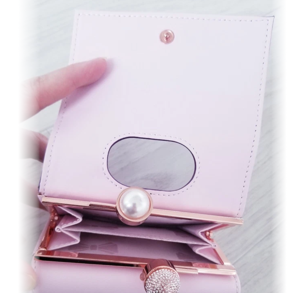 【TED BAKER | テッドベーカー】CATTRIN レザーがま口 ミニ折り財布《パープル》
