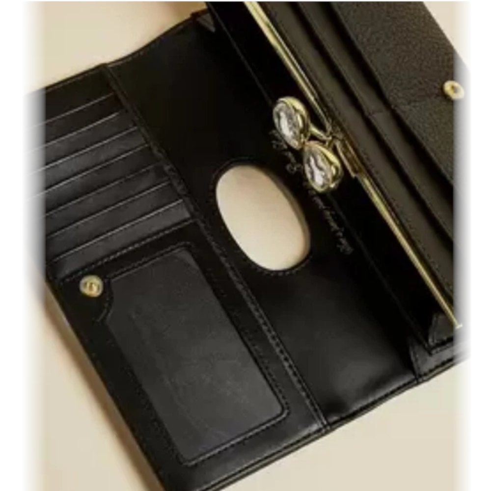 【TED BAKER/テッドベーカー】Alyysaa レザー がま口長財布《ブラック》