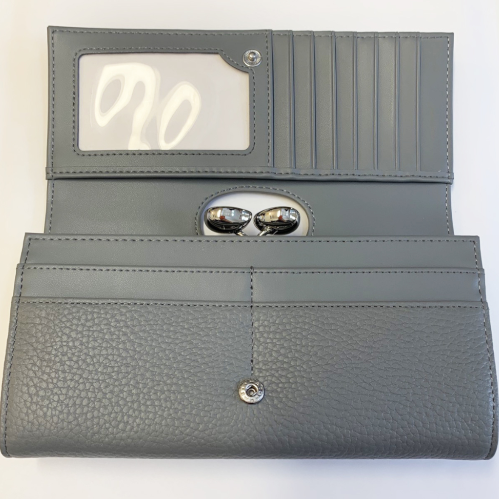 【TED BAKER/テッドベーカー】Alyysaa レザー がま口長財布《グレー》