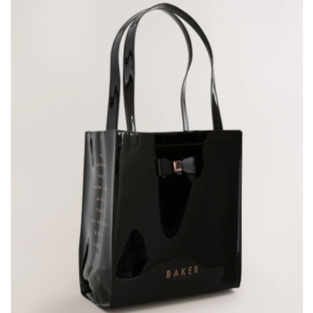 【Baker by Ted Baker】大人もOK！リボンビニールトートバッグ《ブラック》