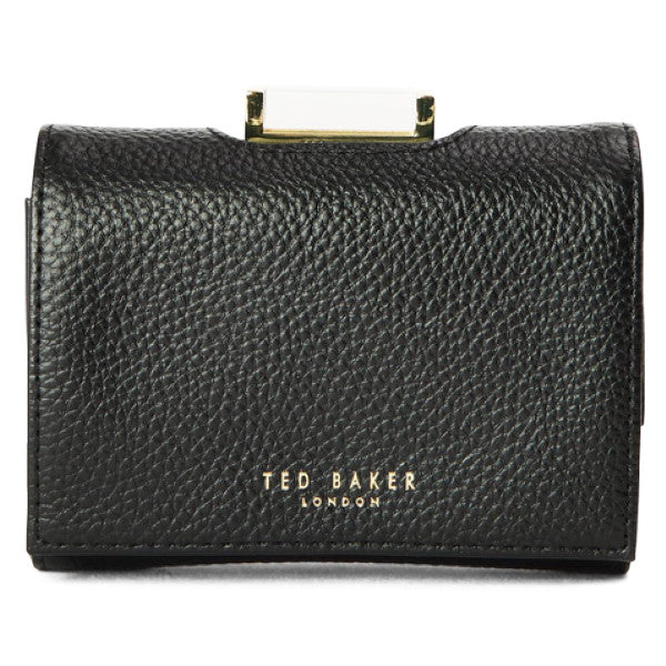 【TED BAKER | テッドベーカー】Baran レザー スナップ式 ミニ 折り財布《ブラック》