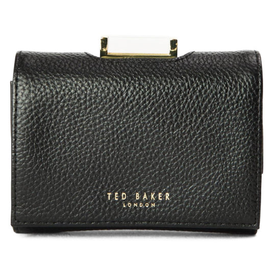 【TED BAKER | テッドベーカー】Baran レザー スナップ式 ミニ 折り財布《ブラック》