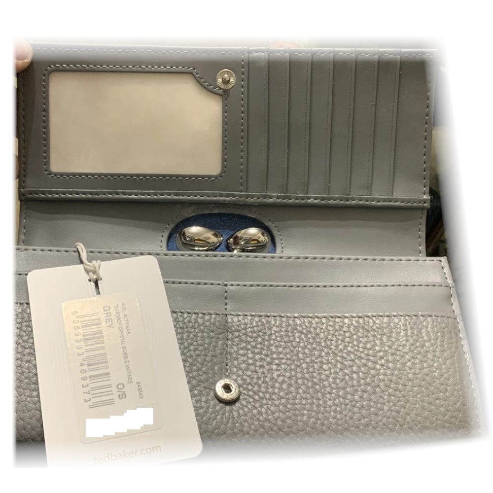 【TED BAKER/テッドベーカー】Alyysaa レザー がま口長財布《グレー》