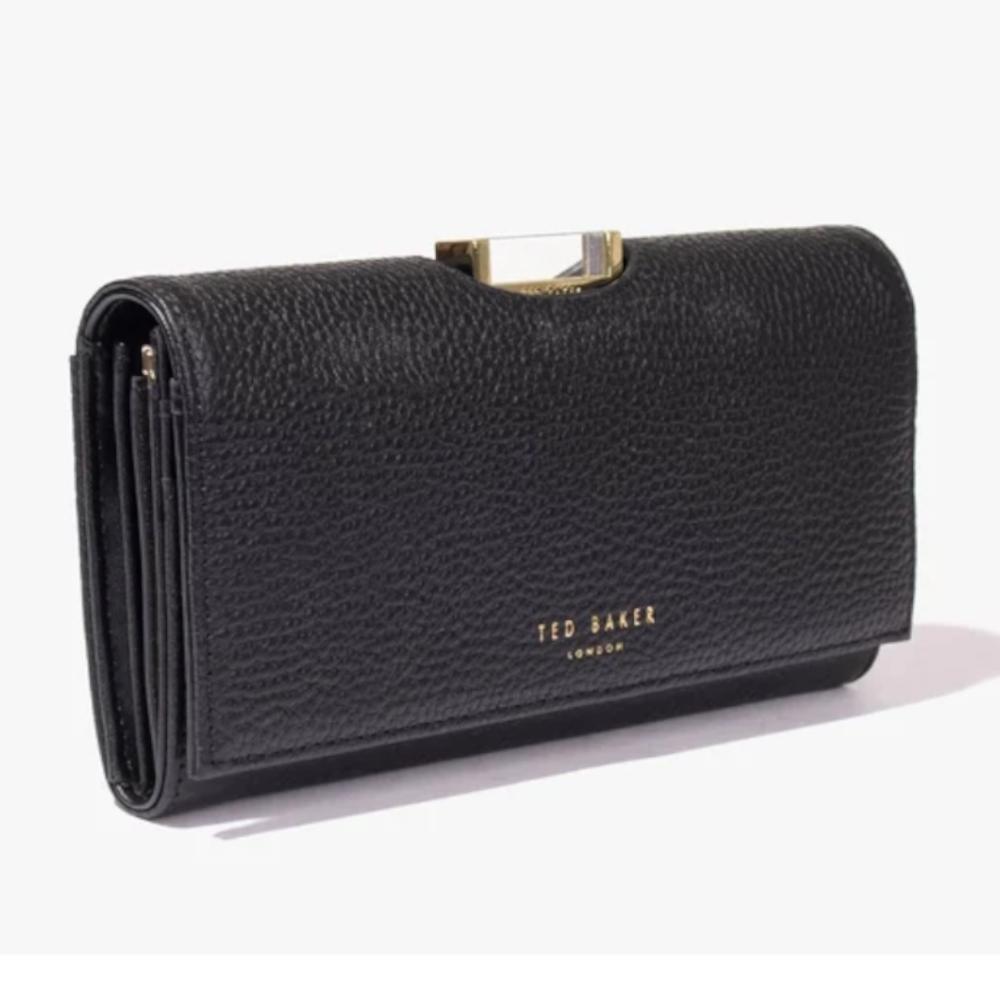 【TED BAKER/テッドベーカー】Bita レザースナップ式 がま口長財布《ブラック》