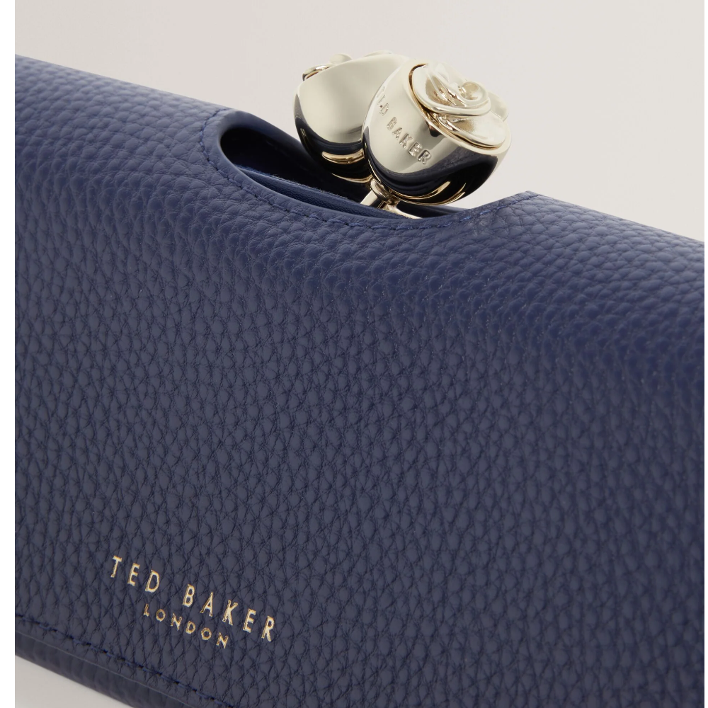 【TED BAKER/テッドベーカー】素敵！ROOSALI お花がま口 長財布 《ダークブルー》